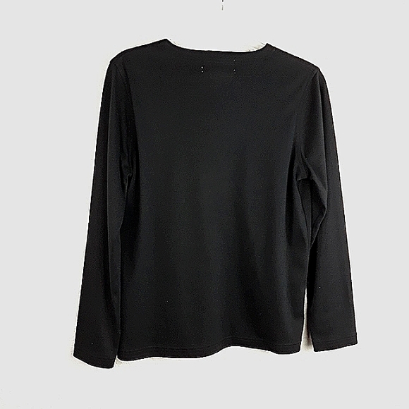 LISA INTERNATIONAL T-shirt Holiday Tee Santa Christmas Small Black - Picture 4 of 6